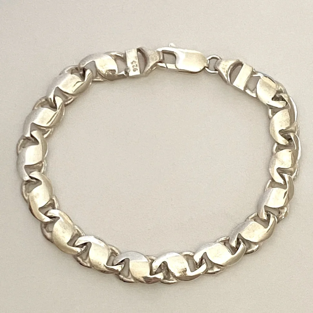 925 Silver 9” 8mm bracelet handmade 9 inches link chain hand made links
